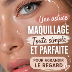 Une femme avec un regard agrandi grâce à une astuce maquillage simple