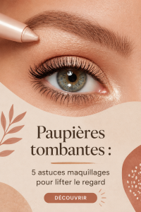Femme avec des paupières liftées grâce à des techniques de maquillage