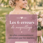Une mariée heureuse avec un maquillage parfait le jour de son mariage.