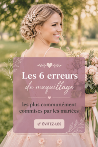 Une mariée heureuse avec un maquillage parfait le jour de son mariage.