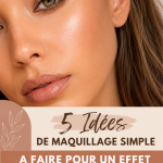 Maquillage simple avec teint lumineux sur un visage souriant.