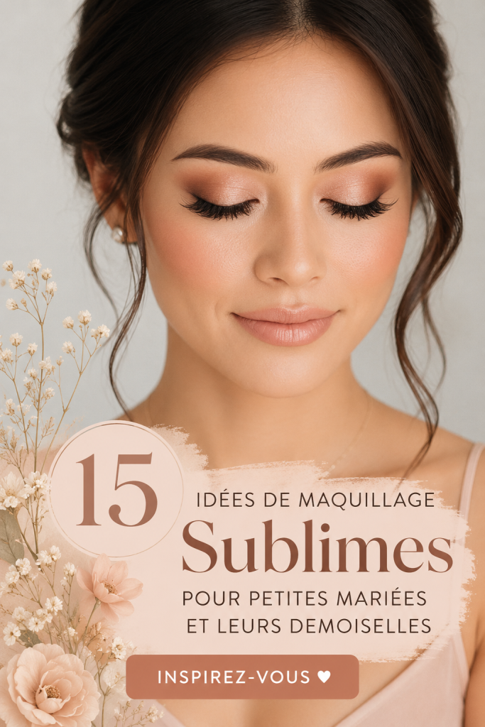 Maquillage élégant pour demoiselles d'honneur lors d'un petit mariage.