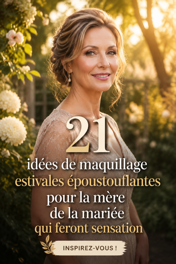 Maquillage d'été pour la mère de la mariée avec des couleurs fraîches et lumineuses.
