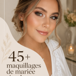 Maquillage de mariée simple et élégant avec des teintes neutres.