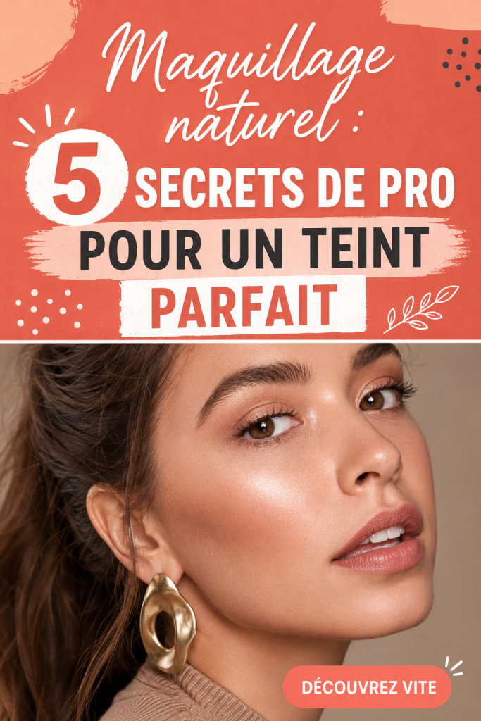 Un visage maquillé avec un teint naturel et lumineux, mettant en avant les techniques professionnelles.