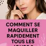 Femme avec un maquillage rapide et naturel, prête pour la journée.