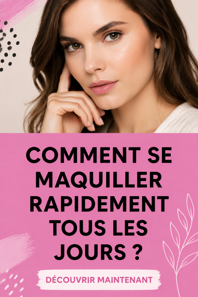 Femme avec un maquillage rapide et naturel, prête pour la journée.