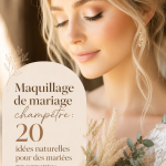 Une mariée avec un maquillage rustique et naturel lors de son mariage