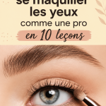 Femme maquillant ses yeux avec des produits de maquillage de qualité sans excès.