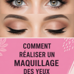 Un maquillage des yeux effectué rapidement avec des produits de beauté.