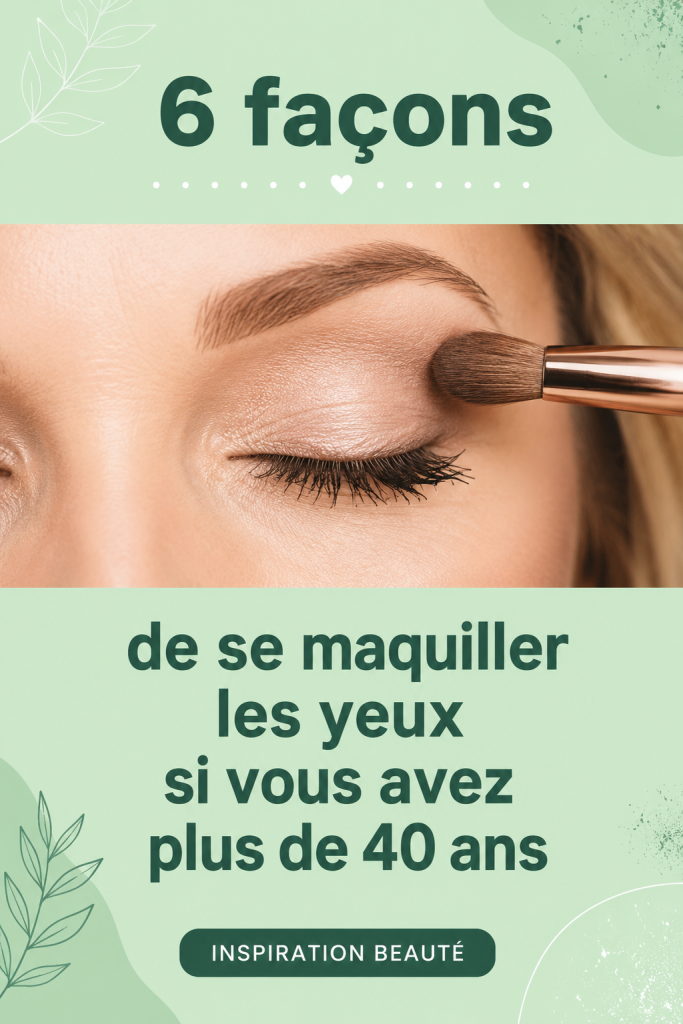 Femme de plus de 40 ans se maquillant les yeux avec des produits adaptés à son âge.